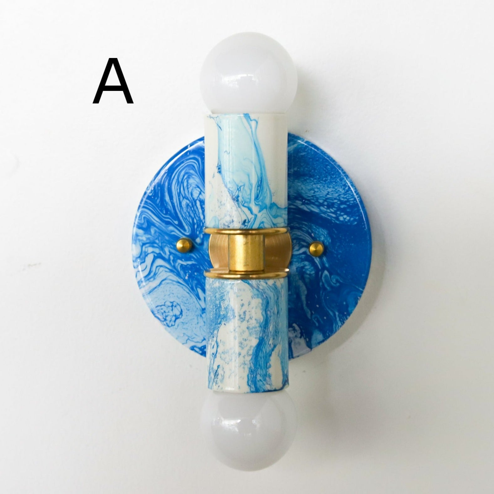 Blue & White Marbled Thalia Sconce